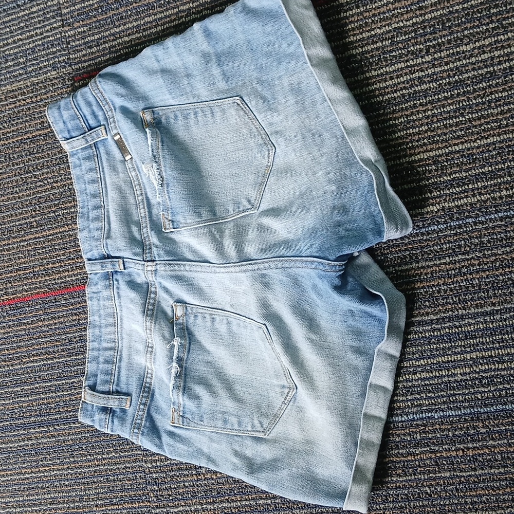 KanCan Destressed High Rise Jean Shorts Large - Picture 4 of 5